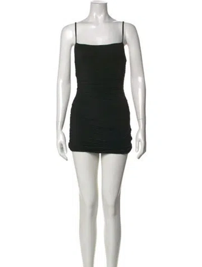 Pre-owned Wardrobe.nyc Square Neckline Mini Dress In Black