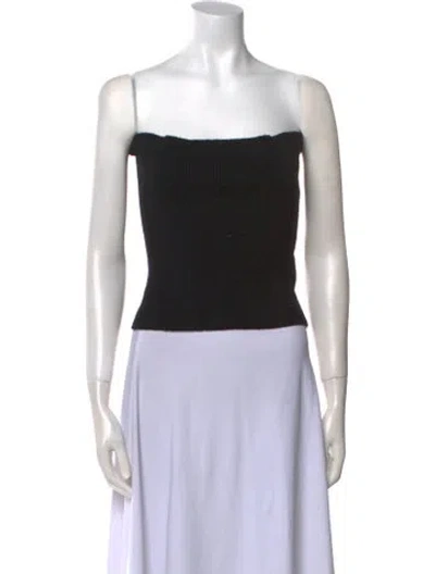 Pre-owned Wardrobe.nyc Square Neckline Sleeveless Crop Top In Black