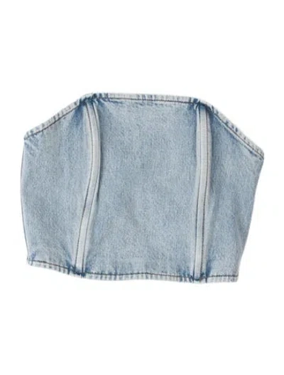 Pre-owned Wardrobe.nyc Square Neckline Sleeveless Crop Top W/ Tags In Blue