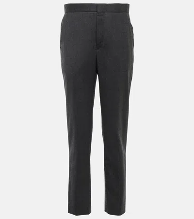 Wardrobe.nyc Straight Wool Flannel Pants In Charcoal