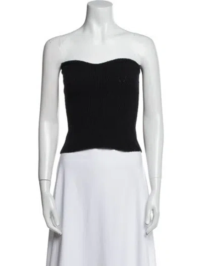 Pre-owned Wardrobe.nyc Strapless Crop Top In Black