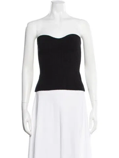 Pre-owned Wardrobe.nyc Strapless Crop Top In Black