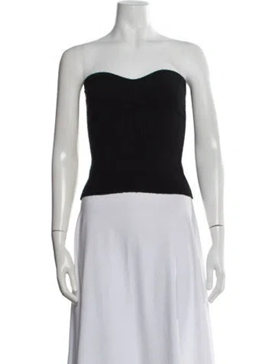 Pre-owned Wardrobe.nyc Strapless Crop Top In Black