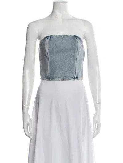 Pre-owned Wardrobe.nyc Strapless Crop Top In Grey