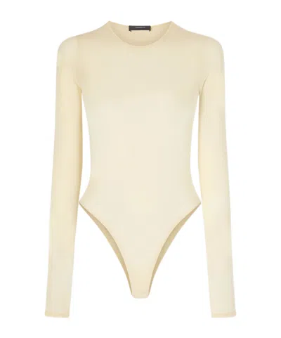 Wardrobe.nyc Stretch-jersey Bodysuit In Neutral
