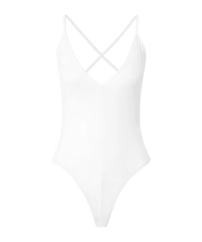Wardrobe.nyc Stretch-jersey Thong Bodysuit In White
