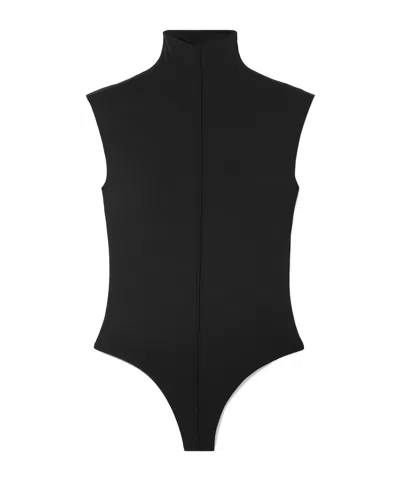 Wardrobe.nyc Stretch Knit Turtleneck Bodysuit In Black