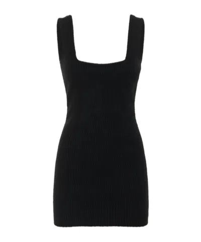 Wardrobe.nyc Stretch Knitted Mini Dress In Black