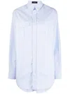 Wardrobe.nyc Striped Cotton Shirtdress In Blue