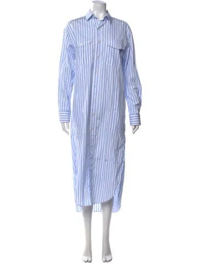 Pre-owned Wardrobe.nyc Striped Long Dress In Blue