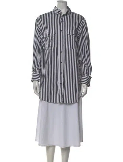 Pre-owned Wardrobe.nyc Striped Long Sleeve Button-up Top In Multi