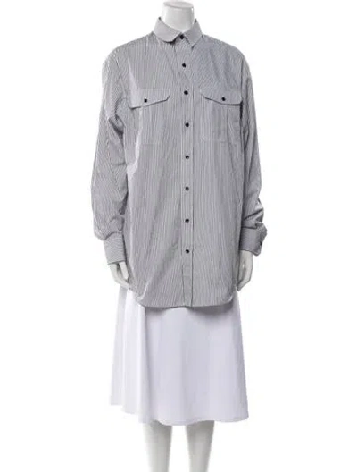 Pre-owned Wardrobe.nyc Striped Long Sleeve Tunic In White