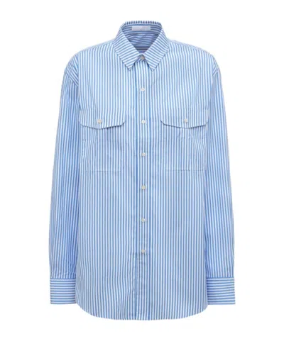 Wardrobe.nyc Striped Long-sleeve Shirt In Blue