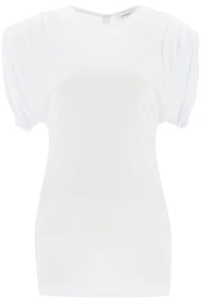 Wardrobe.nyc Structured Shoulder Mini Sheath Dress In White