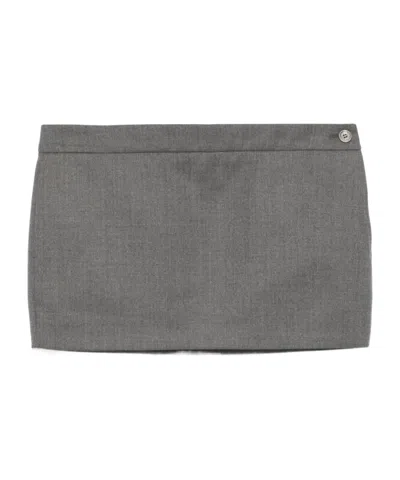 Wardrobe.nyc Super Mini Skirt In Gray