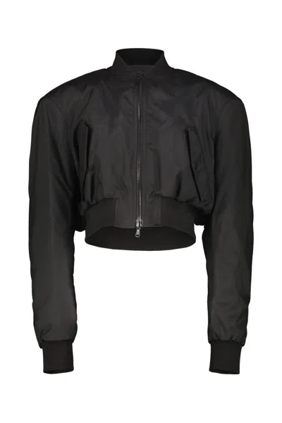 Wardrobe.nyc Tailored Crop Bomber Clothing In Black