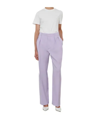 Wardrobe.nyc Pleated Grain De Poudre Wool Pants In Purple