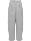 Wardrobe.nyc Tapered Tailored Trousers In Grey Marl
