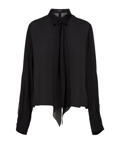 Wardrobe.nyc Tie Collar Shirt In Black