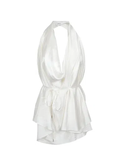 Wardrobe.nyc Tie-waist Open-back Top In White