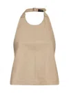 Wardrobe.nyc Wardrobe. Nyc Drill Backless Halter Top Khaki In Khaki