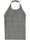 Wardrobe.nyc Wardrobe. Nyc Prince Of Wales Check Open-back Wool Top In Pow Prince Of Wales