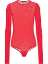 Wardrobe.nyc Wardrobe. Nyc Sheer Mesh Bodysuit In Red Red