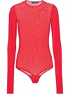 Wardrobe.nyc Wardrobe. Nyc Sheer Mesh Bodysuit In Red Red