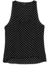 Wardrobe.nyc Silk Tank Top In Black Polka Dot