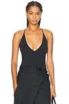 Wardrobe.nyc V-neck Bodysuit In Black