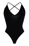 Wardrobe.nyc V-neck Bodysuit In Black