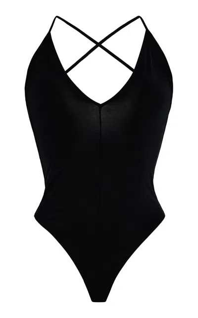 Wardrobe.nyc V-neck Bodysuit In Black