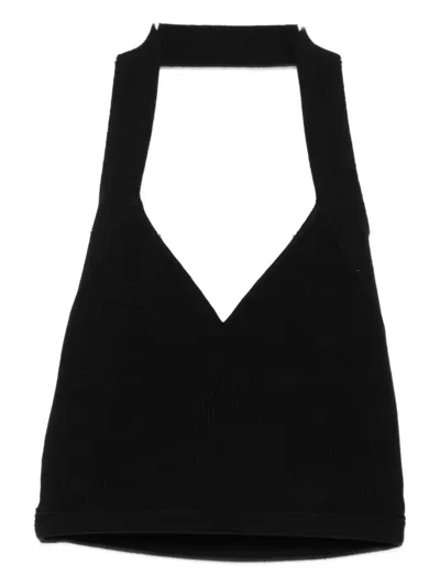Wardrobe.nyc V-neck Ribbed Top In Black
