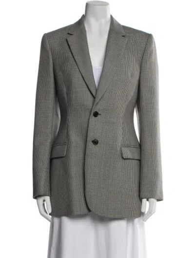 Pre-owned Wardrobe.nyc Virgin Wool Houndstooth Print Blazer In Black