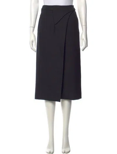 Pre-owned Wardrobe.nyc Virgin Wool Midi Length Skirt In Black
