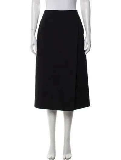 Pre-owned Wardrobe.nyc Virgin Wool Midi Length Skirt In Black