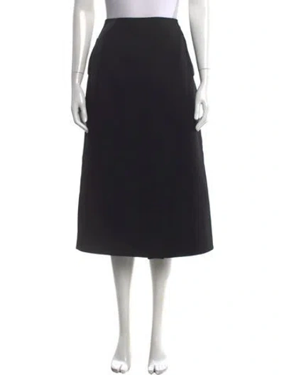 Pre-owned Wardrobe.nyc Virgin Wool Midi Length Skirt In Black