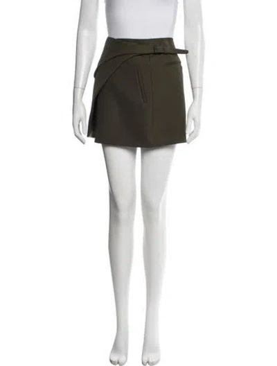 Pre-owned Wardrobe.nyc Virgin Wool Mini Skirt In Green