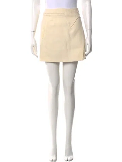Pre-owned Wardrobe.nyc Virgin Wool Mini Skirt In Neutral