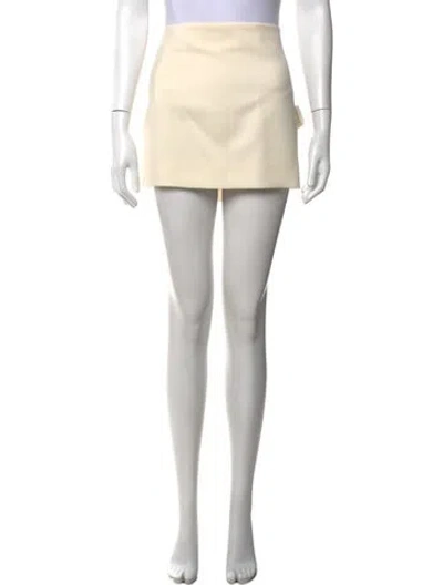 Pre-owned Wardrobe.nyc Virgin Wool Mini Skirt W/ Tags In Neutrals