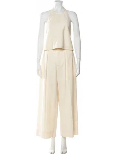 Pre-owned Wardrobe.nyc Virgin Wool Pant Set In Neutral