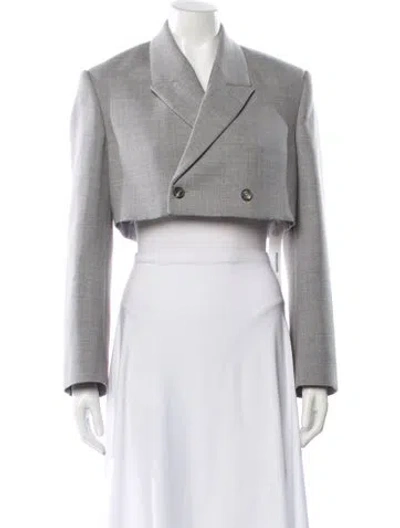 Pre-owned Wardrobe.nyc Virgin Wool Printed Blazer In Gray