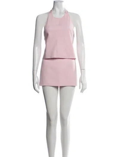 Pre-owned Wardrobe.nyc Virgin Wool Skirt Set In Pink