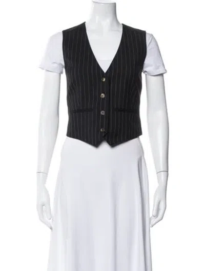 Pre-owned Wardrobe.nyc Virgin Wool Striped Vest In Black