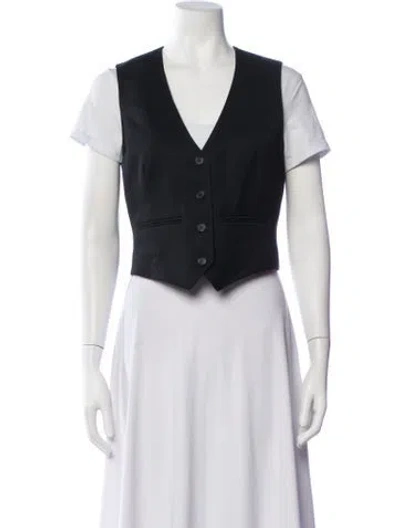 Pre-owned Wardrobe.nyc Virgin Wool V-neck Top In Black