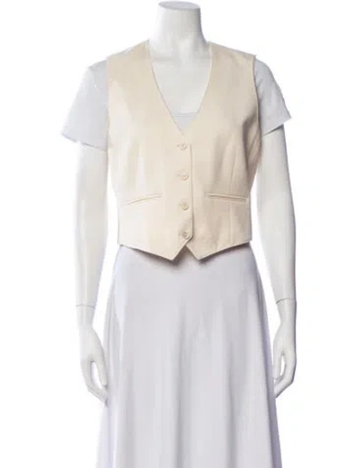 Pre-owned Wardrobe.nyc Virgin Wool V-neck Top In Neutrals