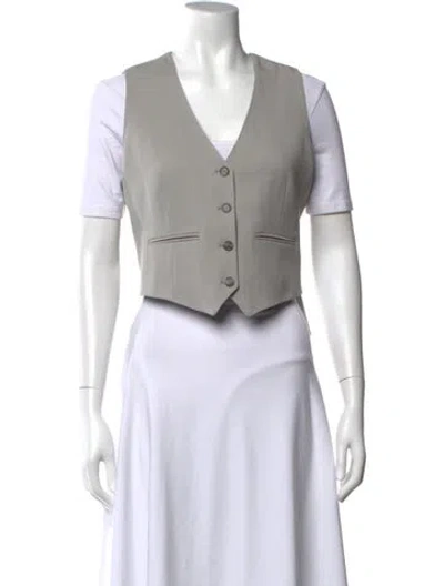 Pre-owned Wardrobe.nyc Virgin Wool V-neck Top In White