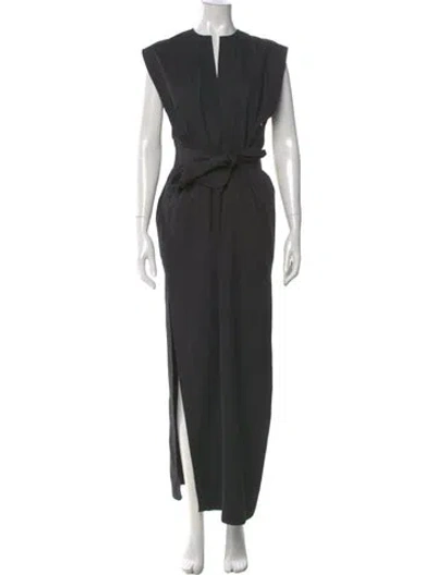 Pre-owned Wardrobe.nyc V-neck Long Dress In Black