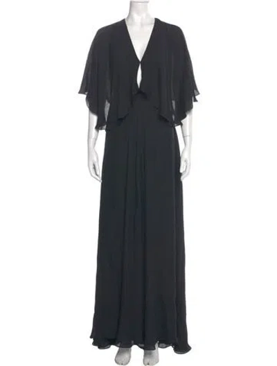 Pre-owned Wardrobe.nyc V-neck Long Dress In Black