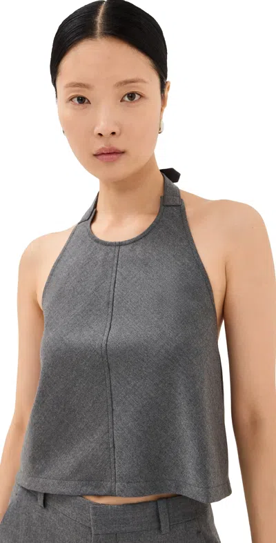 WARDROBE.NYC WARDROBE. NYC BACKLESS HALTER TOP CHARCOAL